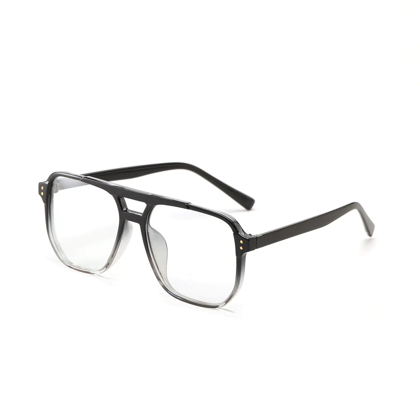 TR801 Vintage Square Glasses with Double Bridge Design