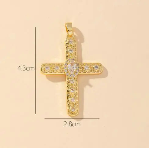 S925 Silver Cross Stud Earrings with Diamonds for Women