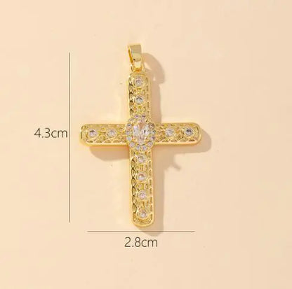 S925 Silver Cross Stud Earrings with Diamonds for Women