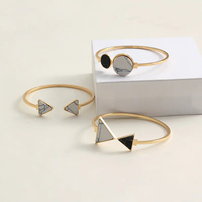 BZ0885 Triangle and Round Turquoise Bracelet Set