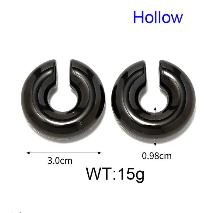 Trendy Hollow Water Drop Earrings in Stainless Steel