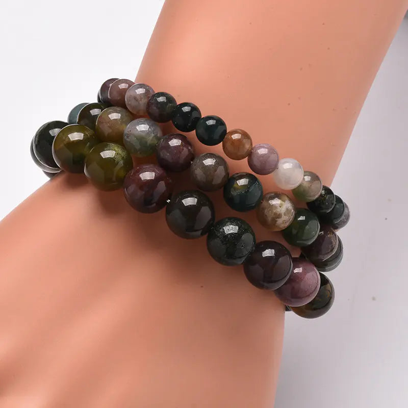 Seven-Color Agate Couple Bracelet