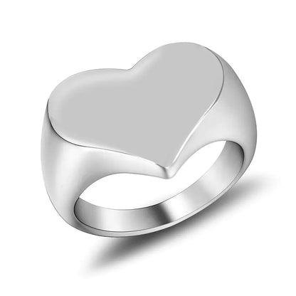Fashion Heart-Shaped Stainless Steel Ring (SA083)