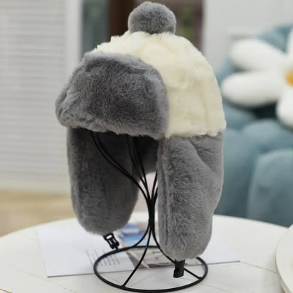 Women's Windproof Hat with Warm Rabbit Hair-like Design