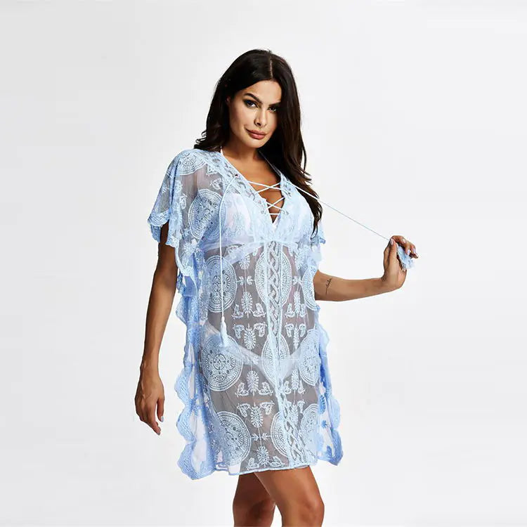 New Women's Bohemian Beach Cover-Up Dress