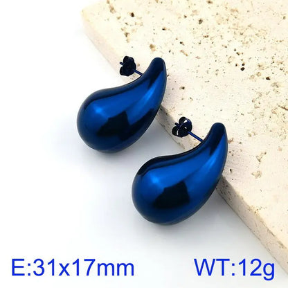 Trendy Hollow Water Drop Earrings in Stainless Steel