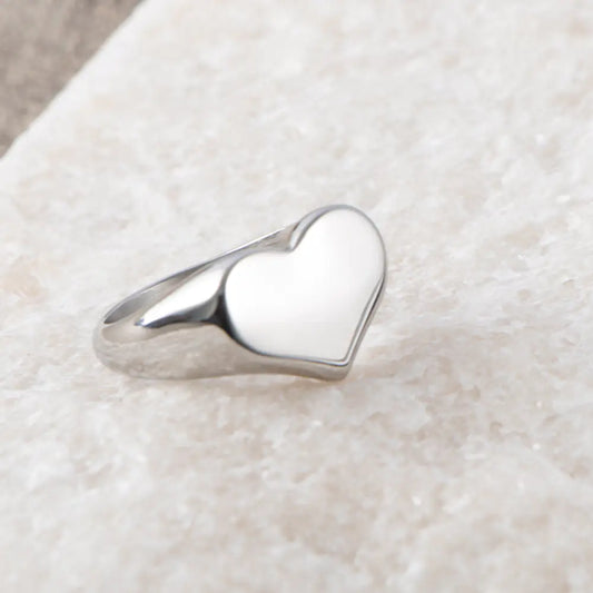 Fashion Heart-Shaped Stainless Steel Ring (SA083)