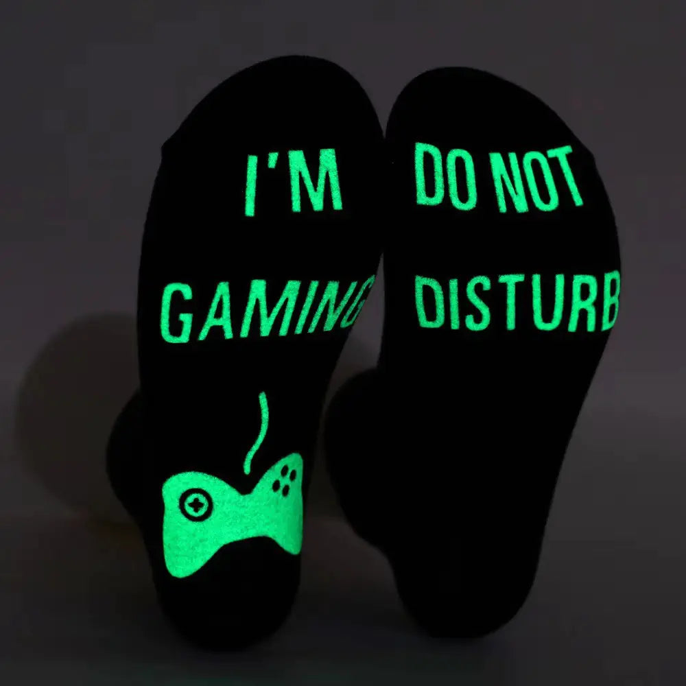 Cotton Non-Slip Gaming Socks with Letter Design