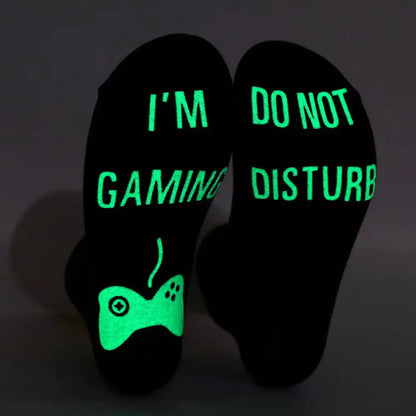 Cotton Non-Slip Gaming Socks with Letter Design