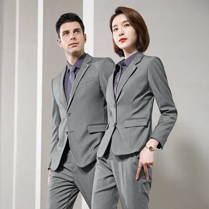 Navy Blue Women's Suit Set for Professional Workwear