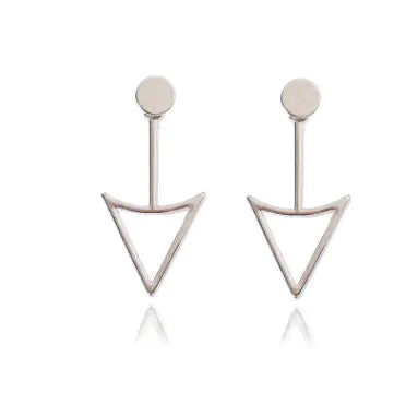 Geometric Hollow Triangle Metal Stud Earrings