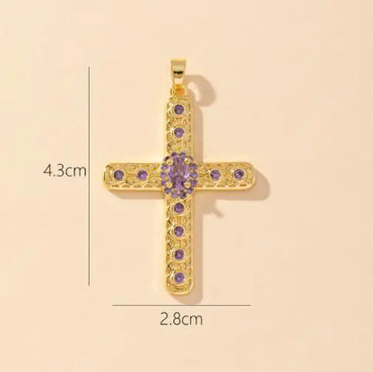 S925 Silver Cross Stud Earrings with Diamonds for Women