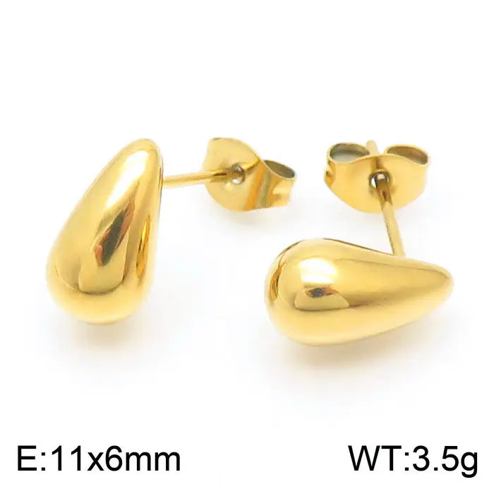 Trendy Hollow Water Drop Earrings in Stainless Steel
