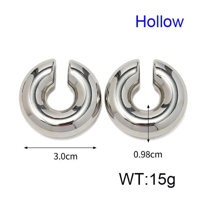 Trendy Hollow Water Drop Earrings in Stainless Steel