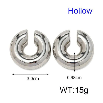 Trendy Hollow Water Drop Earrings in Stainless Steel