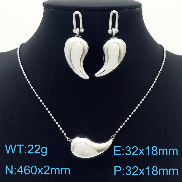 Trendy Hollow Water Drop Earrings in Stainless Steel