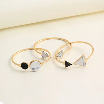 BZ0885 Triangle and Round Turquoise Bracelet Set