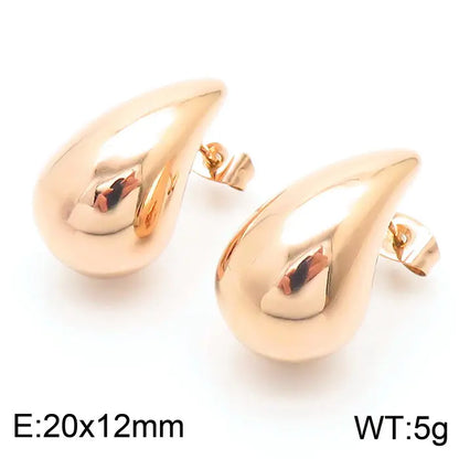 Trendy Hollow Water Drop Earrings in Stainless Steel