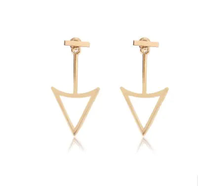 Geometric Hollow Triangle Metal Stud Earrings